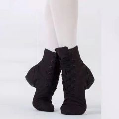 现代舞高绑爵士鞋子黑色